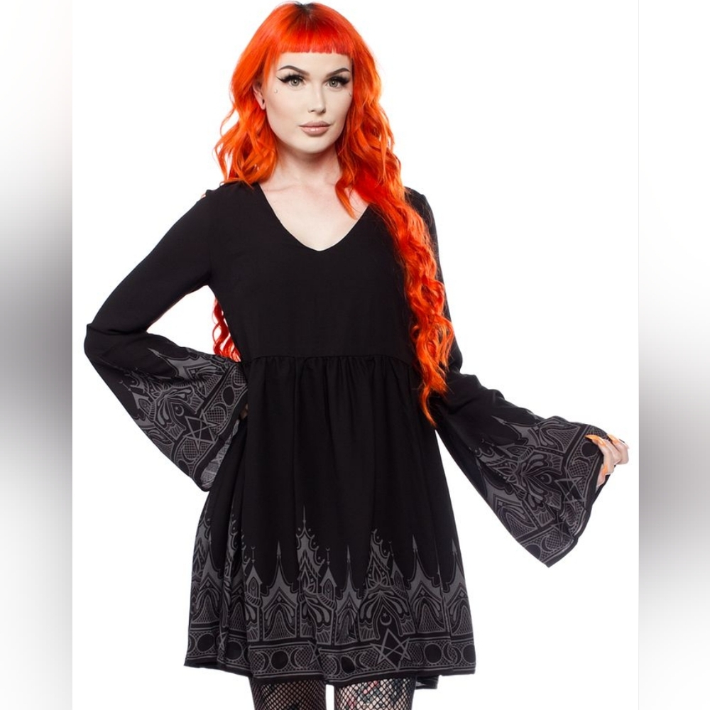 Killstar DUCHESS Dress With Bell Sleeves